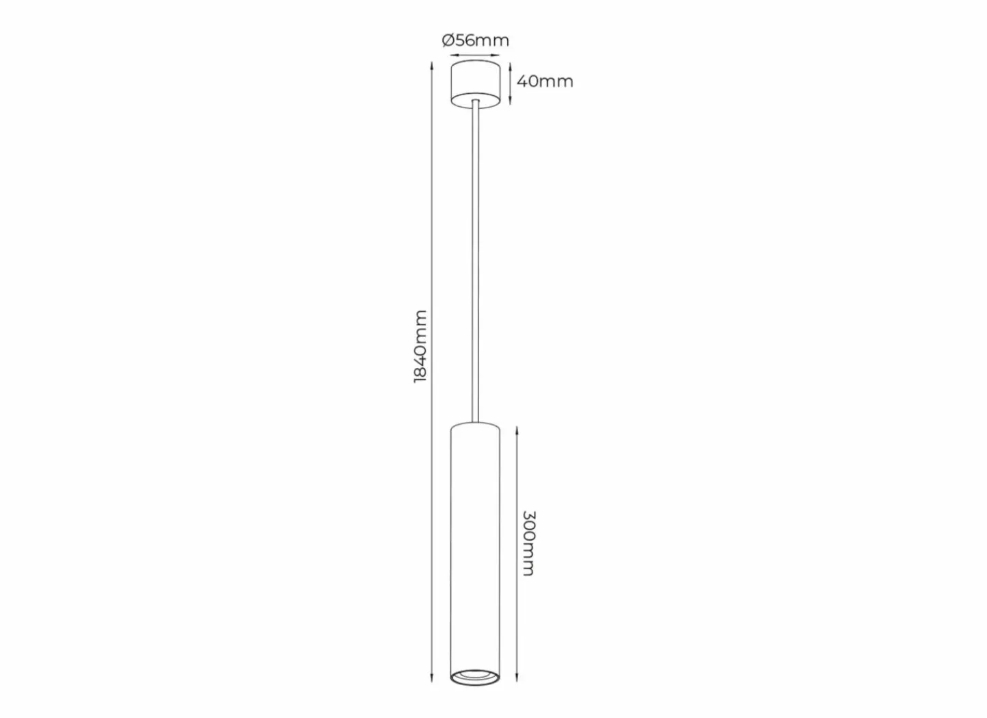 Hanglamp Ø5,6cm GU10 - aluminium - wit