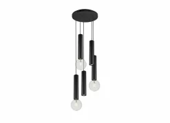 Hanglamp Ø35cm 2xGU10 3xE27 - aluminium - zwart