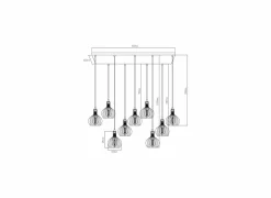 Hanglamp 100cm 9x60W E27