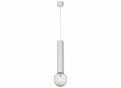 Hanglamp Ø5,6cm 1x60W E27 - aluminium - wit