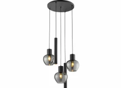 Brilliant Hanglamp Ligari Ø60cm 3xE27 & 2xGU10 black smoked