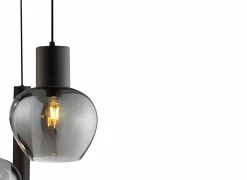 Brilliant Hanglamp Ligari Ø60cm 3xE27 & 2xGU10 black smoked