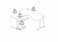 Hoekbureau Prima decor - wit