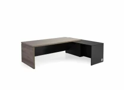 Gorbe Hoekbureau 220x180cm - melamine - zwart & nebraska