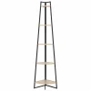 Hoekrek 32x32x180cm - hout & ijzer - beige