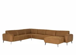 Hoeksalon 2290 371x281cm - stof - cognac