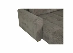 Hoeksalon Abby 311x170cm - stof - bruin met bedfunctie