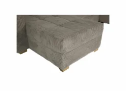 Hoeksalon Abby 311x170cm - stof - bruin met bedfunctie