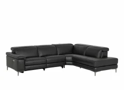 Hoeksalon After 295x232cm - leder - zwart met relax
