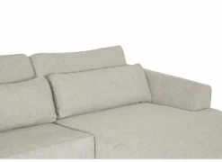 Hoeksalon Alcamo 331x184cm - stof - grijs met poef