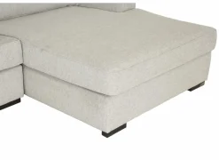 Hoeksalon Alcamo 331x184cm - stof - grijs met poef