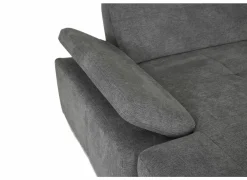 Hoeksalon Artus 371x260cm - stof - grijs met bedfunctie & opbergruimte