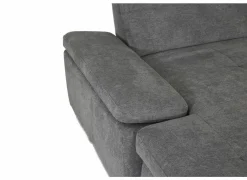 Hoeksalon Artus 371x260cm - stof - grijs met bedfunctie & opbergruimte