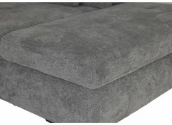 Hoeksalon Artus 371x260cm - stof - grijs met bedfunctie & opbergruimte