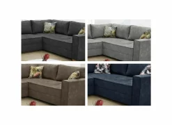 Hoeksalon Brixen 379x227cm - stof - bruin met bedfunctie