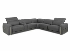 Hoeksalon Bush 322x290cm - leder - shalegrey