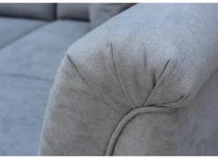 Hoeksalon Caro 272x197cm - stof - middengrijs met bedfunctie en opbergruimte