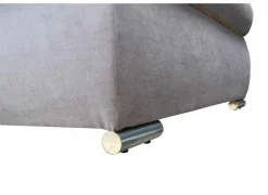 Hoeksalon Caro 272x197cm - stof - middengrijs met bedfunctie en opbergruimte