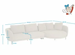 Hoeksalon Carre 356x160cm - stof - beige