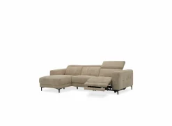 Hoeksalon Cine 277x168cm - stof - taupe met relax