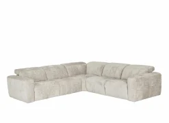 Hoeksalon Crow 301x301cm - stof - turtledove met 2 elektrische relaxen