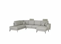 Hoeksalon Davos 341x220cm - stof - grijs