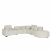 Hoeksalon Down 330x370cm - stof - crème met relax & opbergruimte