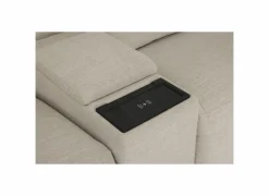 Hoeksalon Down 330x370cm - stof - crème met relax & opbergruimte