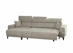 Hoeksalon Dragor 296x179cm - stof - grijs met bedfunctie