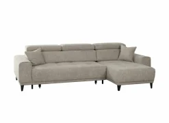 Hoeksalon Dragor 296x179cm - stof - grijs met bedfunctie