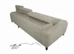 Hoeksalon Dragor 296x179cm - stof - grijs met bedfunctie