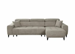 Hoeksalon Dragor 296x179cm - stof - grijs met bedfunctie