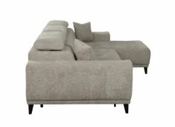 Hoeksalon Dragor 296x179cm - stof - grijs met bedfunctie