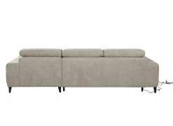 Hoeksalon Dragor 296x179cm - stof - grijs met bedfunctie