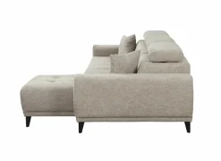 Hoeksalon Dragor 296x179cm - stof - grijs met bedfunctie