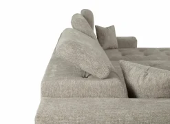 Hoeksalon Dragor 296x179cm - stof - grijs met bedfunctie