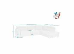 Hoeksalon Dreamer 305x260cm - stof - wit met relax