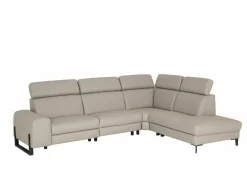 Hoeksalon Durham 304x230cm - stof - lichtgrijs met relax