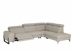 Hoeksalon Durham 304x230cm - stof - lichtgrijs met relax