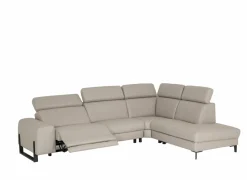 Hoeksalon Durham 304x230cm - stof - lichtgrijs met relax