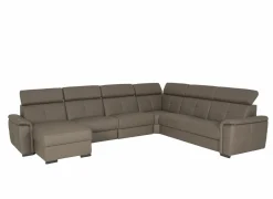 Hoeksalon Erba 376x291cm - stof - donkergrijs met relax