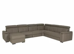 Hoeksalon Erba 376x291cm - stof - donkergrijs met relax