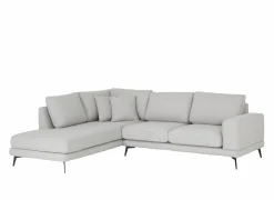 Hoeksalon Eston 284x219cm - stof - lichtgrijs