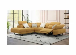 Hoeksalon Exeter 299x240cm - stof - chacha geel met relax