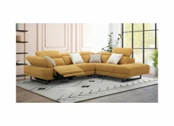 Hoeksalon Exeter 299x240cm - stof - chacha geel met relax