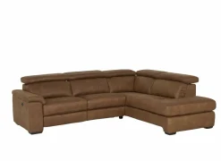 Hoeksalon Fall 271x213cm - stof - cognac