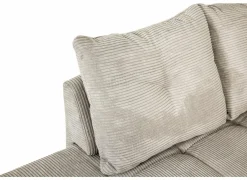 Hoeksalon Heidelberg 228x199cm - stof - lichtgrijs met bedfunctie & relax & opbergruimte