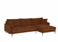 Hoeksalon Indigo 278x155cm - stof - bruin