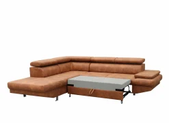 Hoeksalon Jet 295x255cm - stof - cognac
