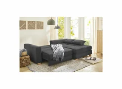 Hoeksalon Kampen 288x186cm - stof - grijs met bedfunctie & opbergruimte